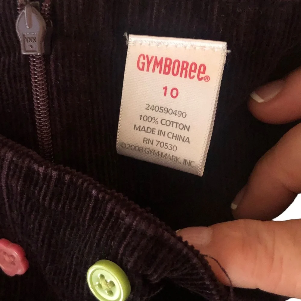 Gymboree Purple Corduroy Button Jumper size 10